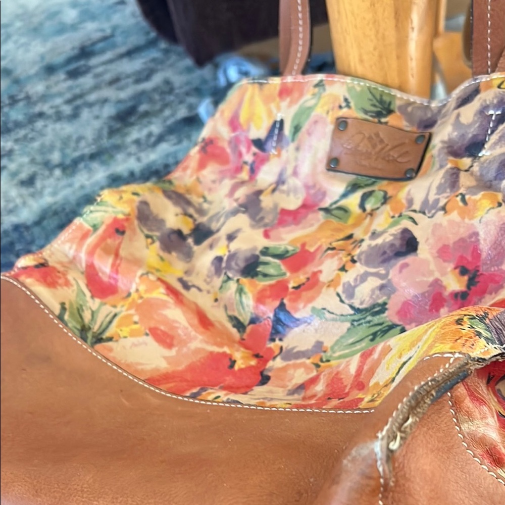 Patricia Nash Multicolor Floral Leather Tote